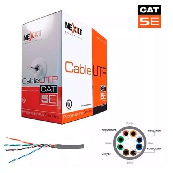 Rollo De Cable Utp Categoria 5e Nexxt Cat5e 305m 100% Cu