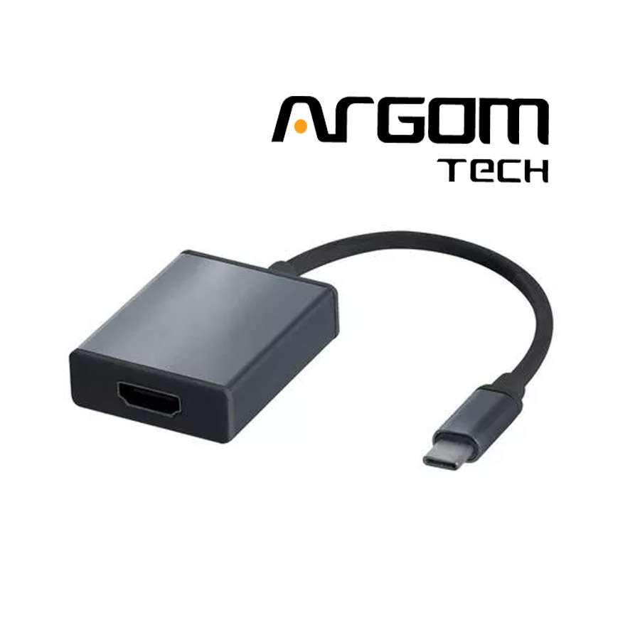 ADAPTADOR DE VIDEO EXTERNO ARGOM ARG-CB-0060 DE USB-C A HDMI ULTRA HD 4K  15CM