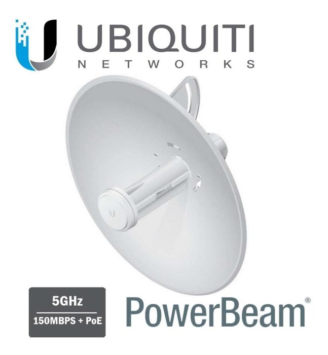 Ubiquiti powerbeam pbe-m5-300 antenna per connessione bridge internet  wireless a distanza con wifi 5ghz - ubnt-powerbeam-m5 