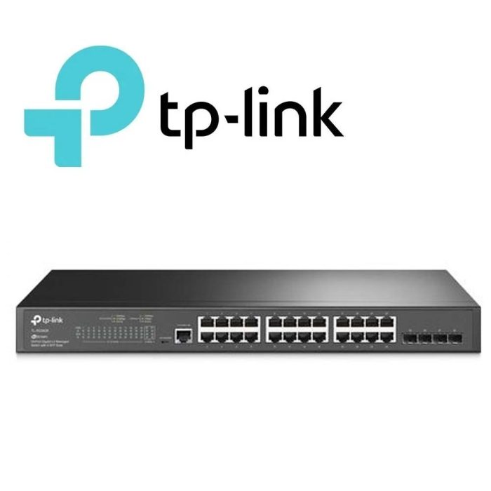 SWITCH TP-LINK TL-SG3428 ADMINISTRABLE L2 DE 24 PUERTOS GIGABIT 10/100/1000 + 4 SFP SLOTS RACKEABLE