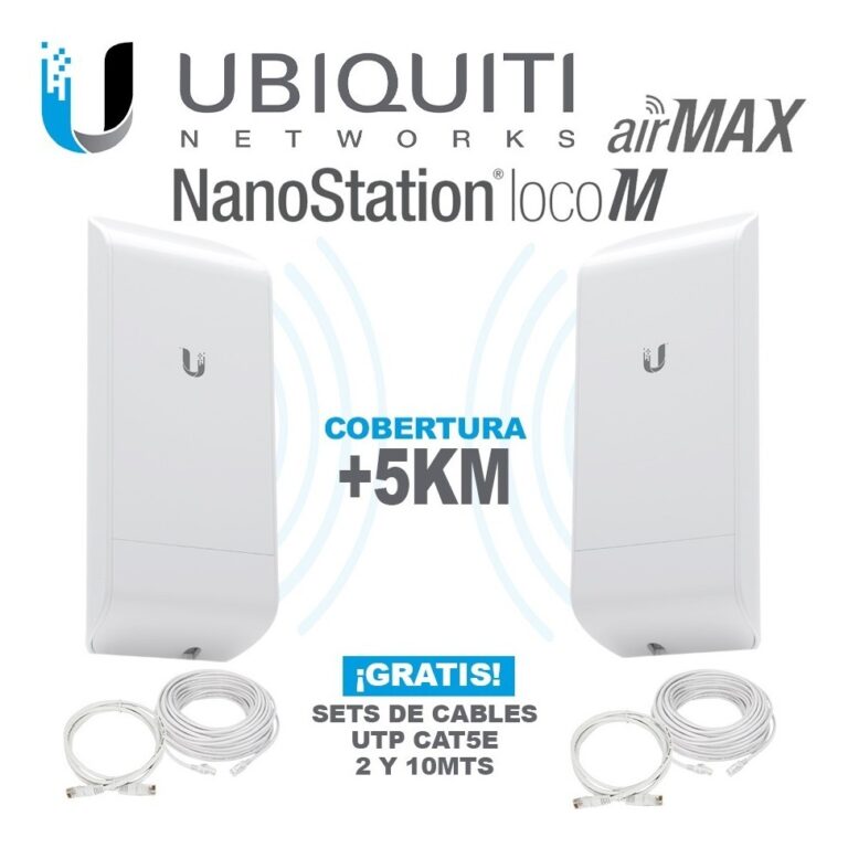 Ubiquiti LocoM5 Kit Ponte 2 Unità: Nanostation Loco M5 Preconfigurato, Bridge Wireless 5GHz