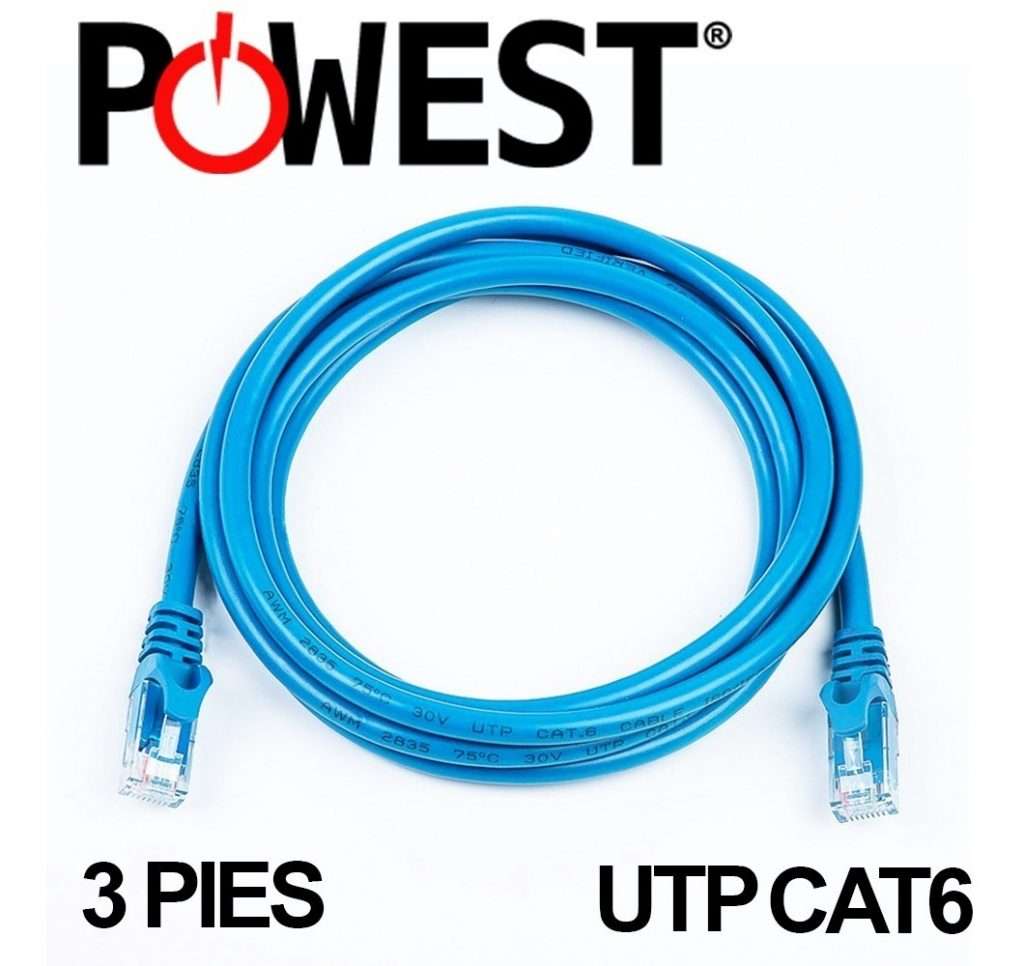 CABLE DE RED UTP PATCH CORD POWEST NPC63A0603 CAT6 CERTIFICADO 3 PIES