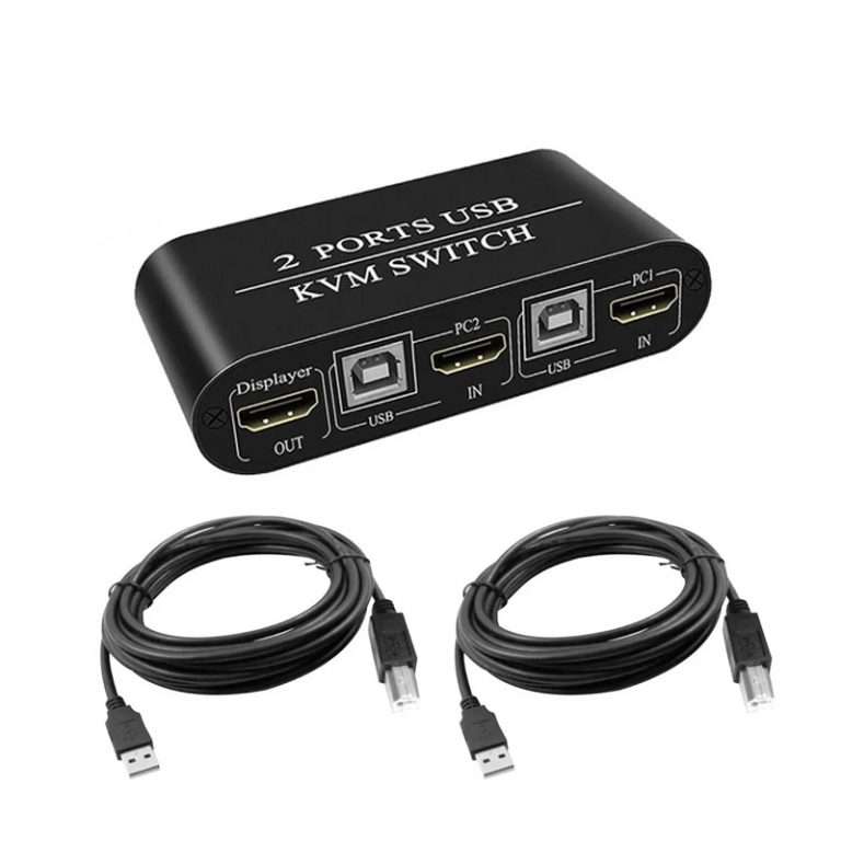 SWITCH KVM 2 PUERTOS HDMI USB + 2 SET CABLES. TECNIT