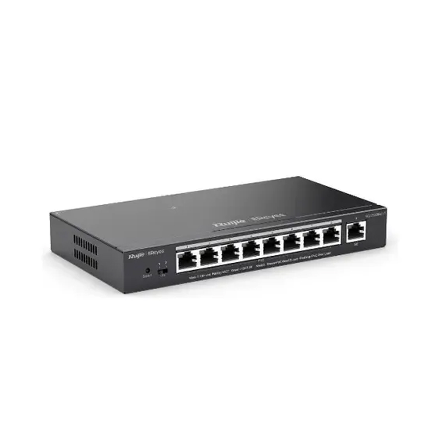 SWITCH RUIJIE RG-ES209GC-P DE 8 PUERTOS PoE+ 120W + 1 PUERTO UPLINK GIGABIT 10/100/1000 CLOUD MANAGED