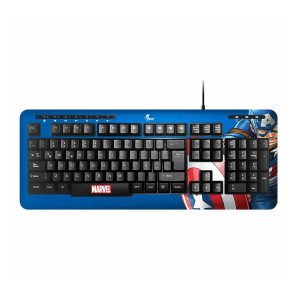 TECLADO XTECH XTK-M401CA MARVEL CAPTAIN AMERICA, MULTIMEDIA, ESPAÑOL, USB NEGRO