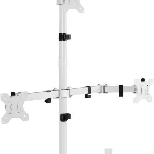 SOPORTE DE TRIPLE MONITOR PARA ESCRITORIO VIVO STAND-V003TW 13" - 30" INCL. +-15º GIRT. +-180º ALUMINIO BLANCO