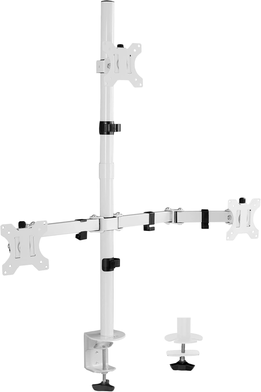 SOPORTE DE TRIPLE MONITOR PARA ESCRITORIO VIVO STAND-V003TW 13" - 30" INCL. +-15º GIRT. +-180º ALUMINIO BLANCO