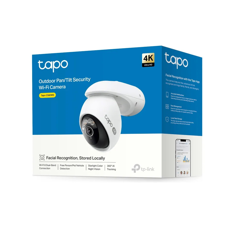CAMARA DE VIGILANCIA WIFI P/T TP-LINK TAPO C560WS QHD 4K, MICRO-SD, IP66, AUDIO, EXTERIOR, DIA Y NOCHE, AI