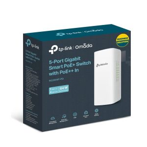 SWITCH TP-LINK OMADA TL-SG2005P-PD DE 5 PUERTOS GIBABIT CON 4 PUERTOS POE+ + 1 PUERTO POE++ 64W, IP55