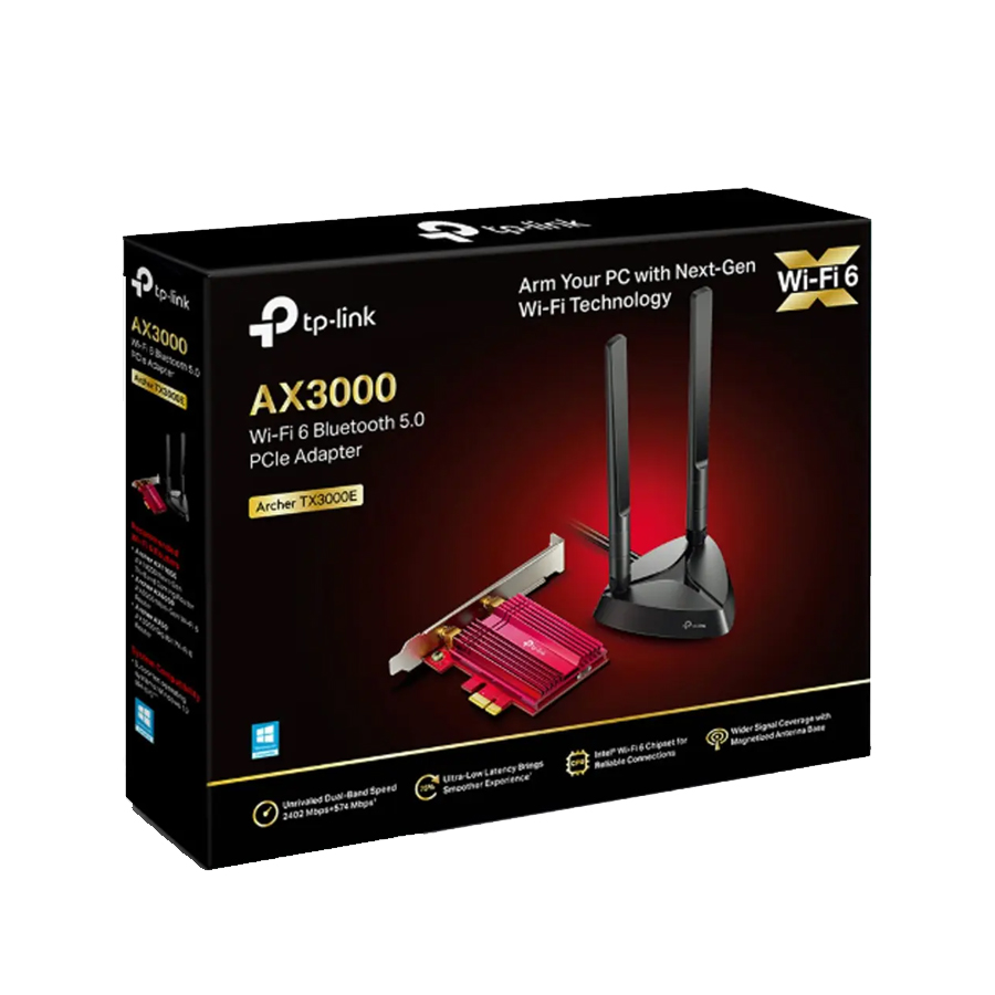 TARJETA WIRELESS AX3000 TP-LINK ARCHER-TX3000E PCI-E WIFI 6 BLUETOOTH 5.3 DUAL BAND DOS ANTENAS LP