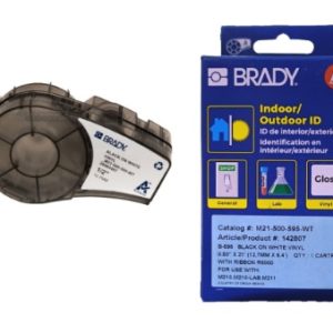 CINTA DE VINYL BRADY 1/2" M21-500-595-WT NEGRO SOBRE BLANCO DE 12.7mm 6.4mts. - ORIGINAL