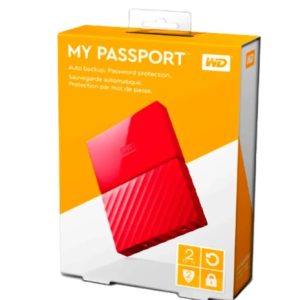 DISCO DURO WD WDBYFT0020BRD-WESN MY PASSPORT PORTABLE STORAGE USB 3.2 DE 2TB 2.5" ROJO