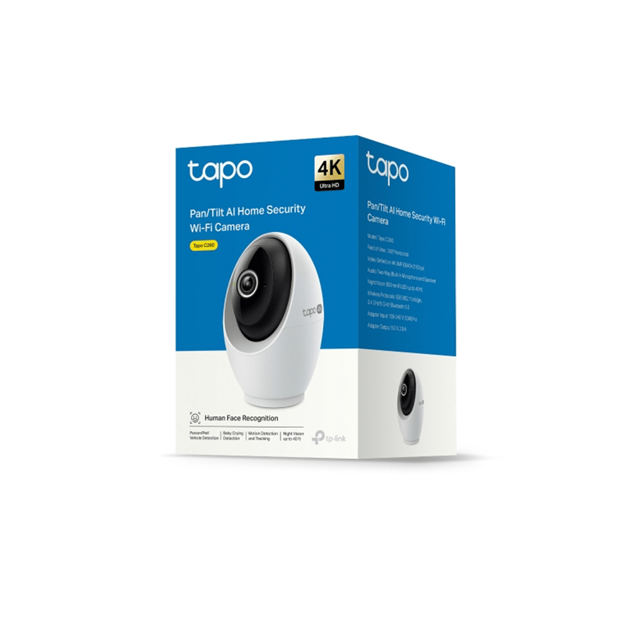 CAMARA DE VIGILANCIA WIFI PTZ TP-LINK TAPO C260 4K 8MP MICRO-SD, AUDIO, DIA Y NOCHE, AI