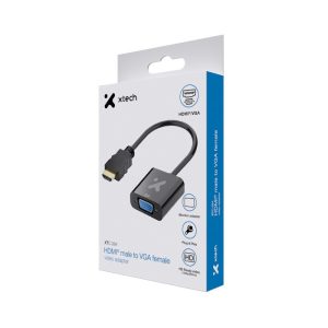 CABLE ADAPTADOR VIDEO XTECH XTC-384 HDMI A VGA HEMBRA