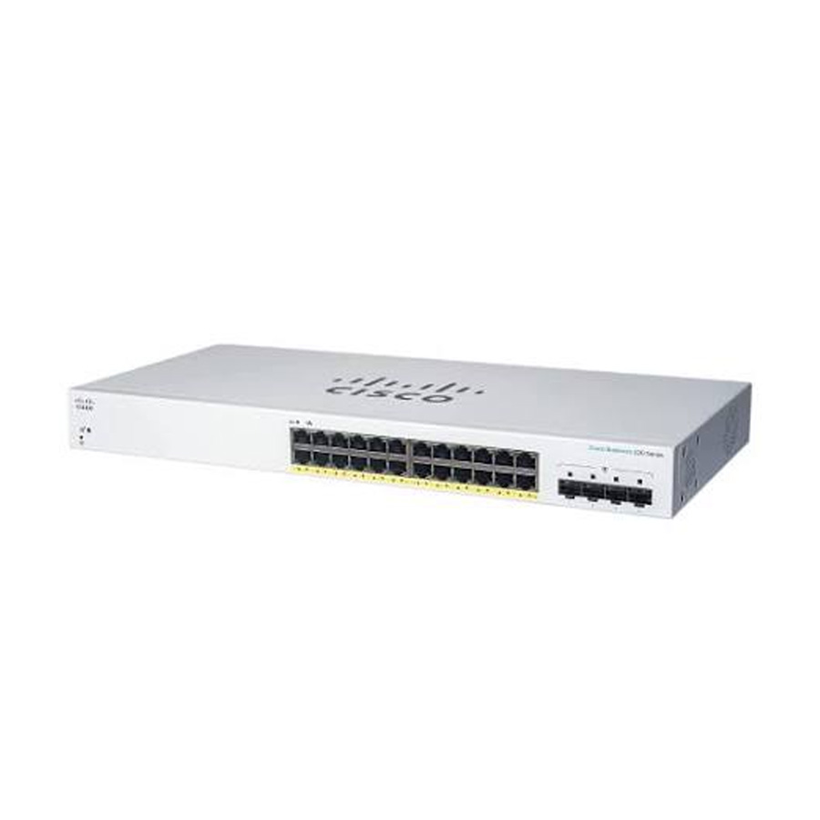 SWITCH CISCO CBS220-24P-4X-NA ADMINISTRABLE L2 DE 24 PUERTOS GIGABIT 10/100/1000 PoE+ 195W + 4x10GIGABIT SFP+ RACKEABLE