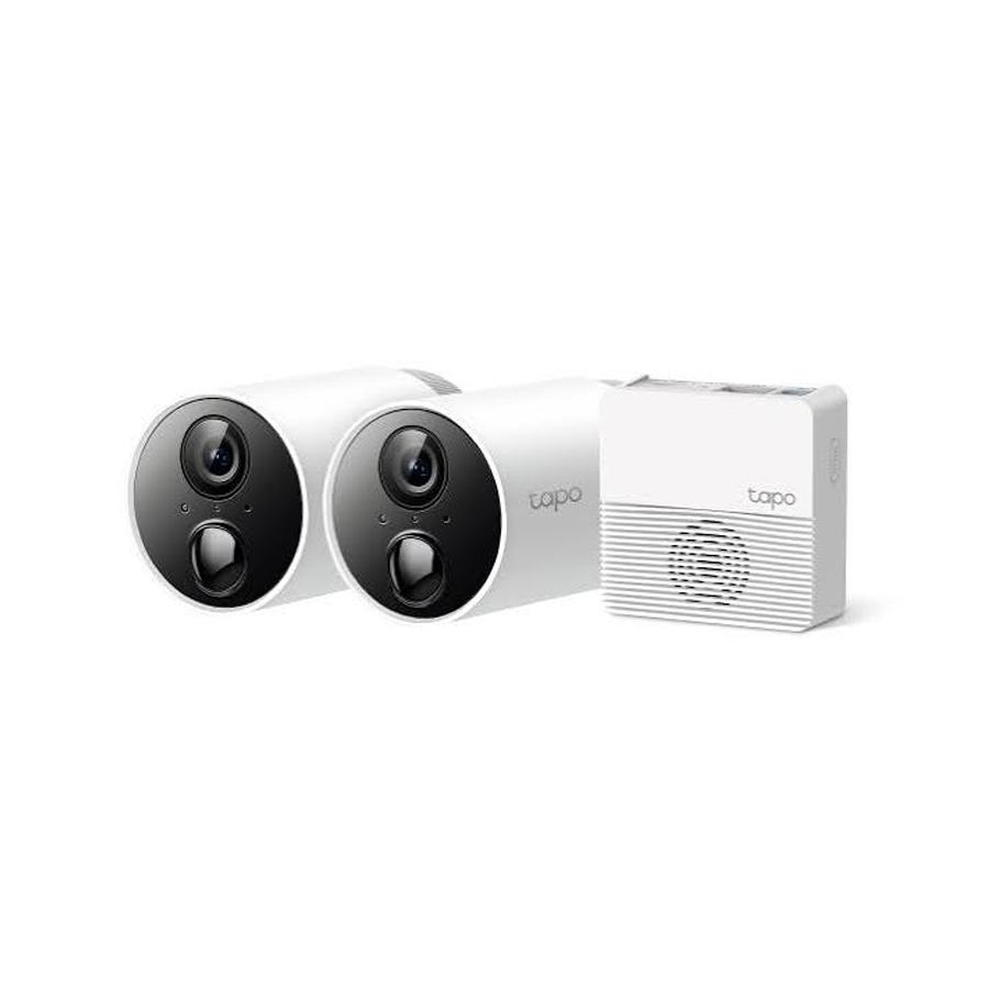 KIT DE 2 CAMARAS DE VIGILANCIA WI-FI BALA TP-LINK TAPO C400S2 2MP, CLOUD, MICRO-SD, ALARMA, AUDIO, EXTERIOR IP65, COLOR DIA Y NOCHE, AI, CON BATERIA + CONCENTRADOR HUB