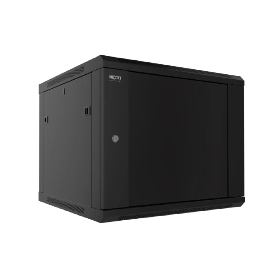 GABINETE RACK CERRADO NEXXT NPC-F12U66B AW222NXT40 DE PARED CON PUERTA DE VIDRIO 12UR (60x60x63.5cm)