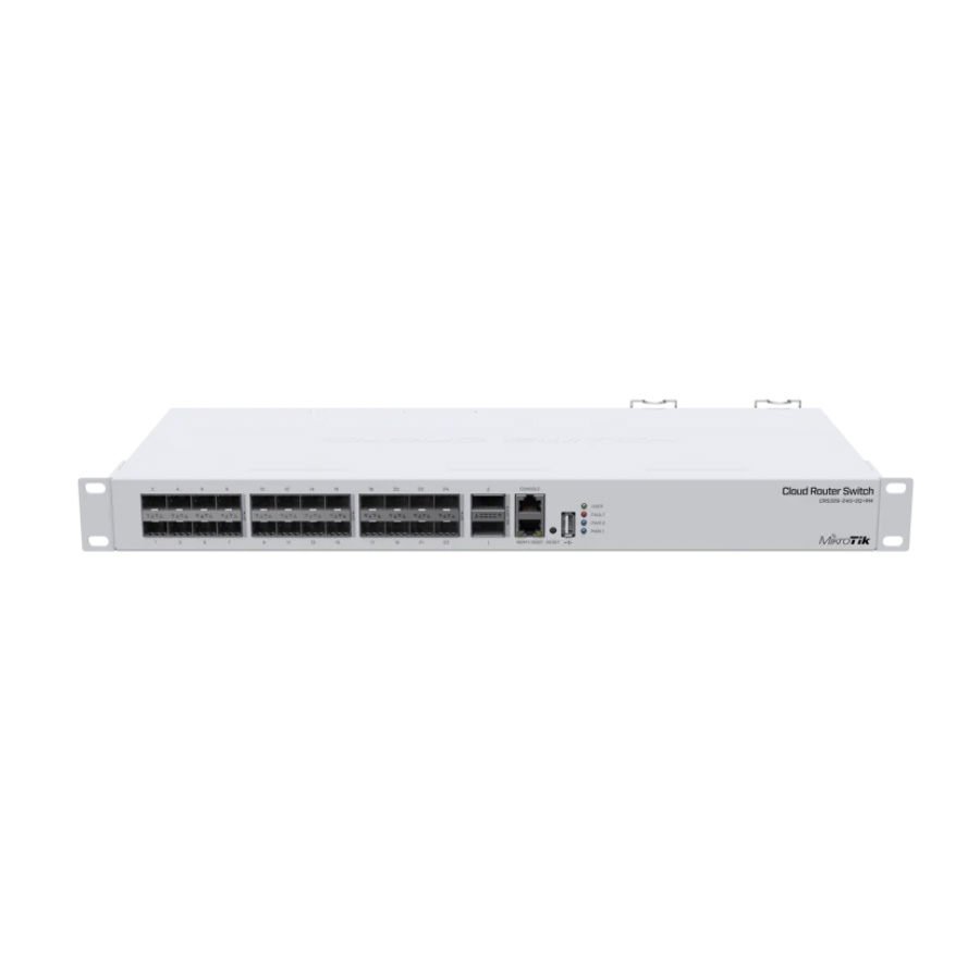 CLOUD ROUTER SWITCH MIKROTIK CRS326-24S+2Q+RM ADMINISTRABLE L3/L2 DUAL BOOT DE 24 PUERTOS 10G SFP+ + 2 PUERTOS 40G QSFP+ + 1 PUERTO GIGABIT USB 2xPSU OS L5 RACKEABLE
