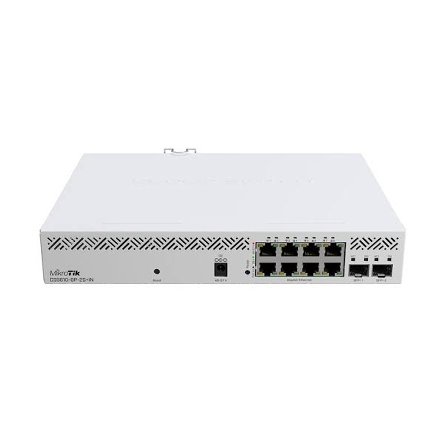 CLOUD SMART SWITCH MIKROTIK CSS610-8P-2S+OUT ADMINISTRABLE L2 DE 8 PUERTOS GIGABIT PoE+ 140W + 2 PUERTOS 10G SFP+ IP54 OUTDOOR