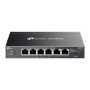 SWITCH TP-LINK OMADA ES206GP ADMINISTRABLE L2 DE 6 PUERTOS GIGABIT CON 4 PUERTOS PoE+ 65W
