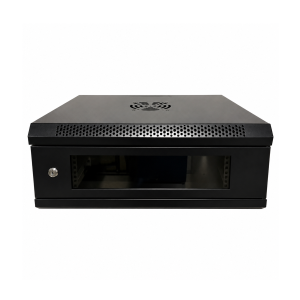 GABINETE RACK CERRADO STORM ML6404S COMPACTO DE PARED 4UR PUERTA VIDRIO, BANDEJA 15cm (53x40x20cm)
