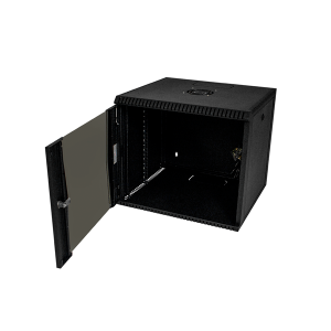 GABINETE RACK CERRADO BEAUCOUP MONOBLOQUE I-1071-N COMPACTO DE PARED CON PUERTA DE VIDRIO + VENTILADOR 9UR (54x50x47cm)
