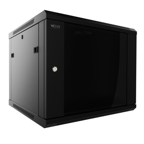 GABINETE RACK CERRADO NEXXT NPC-P15U65B AW222NXT04 DE PARED ABATIBLE CON PUERTA DE VIDRIO 15UR (60x55x77cm)