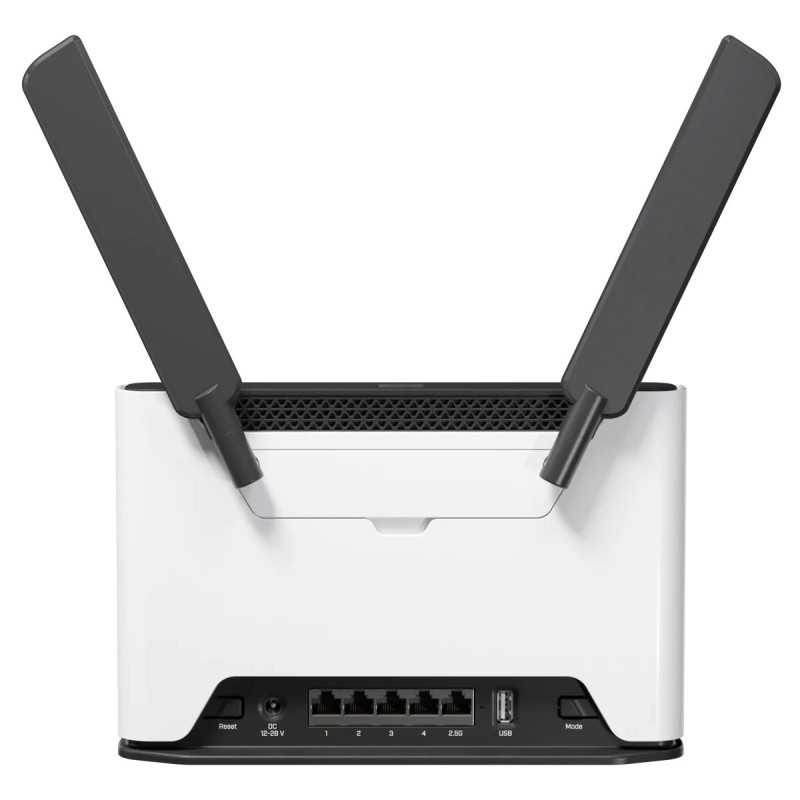 ROUTER MIKROTIK S53UG+5HAXD2HAXD-TC&R11E-LTE7 WIFI 6 AX1800 DE 4 PUERTOS GIGABIT + 1 PUERTO 2.5G + LTE CAT7 USB MICRO SIM OS L4