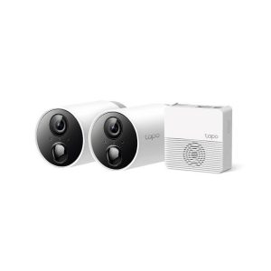 KIT DE 2 CAMARAS DE VIGILANCIA WI-FI BALA TP-LINK TAPO C400S2 2MP, CLOUD, MICRO-SD, ALARMA, AUDIO, EXTERIOR IP65, COLOR DIA Y NOCHE, AI, CON BATERIA + CONCENTRADOR HUB