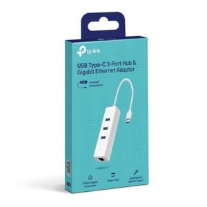 ADAPTADOR DE RED TP-LINK UE330C USB-C + 3 PUERTOS USB A LAN RJ45 GIGABIT PARA PC/LAPTOP