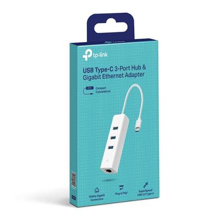 ADAPTADOR DE RED TP-LINK UE330C USB-C + 3 PUERTOS USB A LAN RJ45 GIGABIT PARA PC/LAPTOP