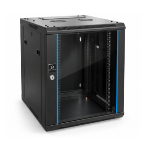 GABINETE RACK CERRADO HAUTE HTE-WS6618 DE PARED CON PUERTA DE VIDRIO 18UR (60x60x90cm)