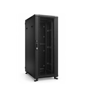 GABINETE RACK DE PISO CERRADO HAUTE HTE-NC6620 CON PUERTA MALLADA 20UR (60x60x108cm)