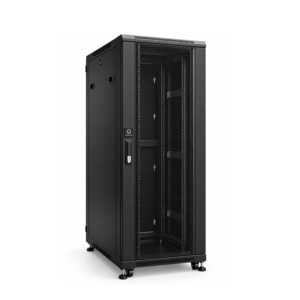 GABINETE RACK DE PISO CERRADO HAUTE HTE-NC6628 CON PUERTA MALLADA 28UR (60x60x145cm)