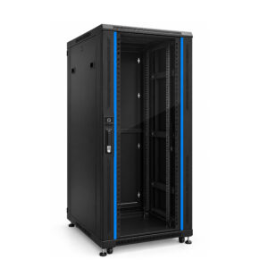 GABINETE RACK DE PISO CERRADO HAUTE HTE-NC8142 CON PUERTA DE VIDRIO 42UR (80x100x206cm)
