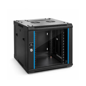 GABINETE RACK CERRADO HAUTE HTE-WD6512 DE PARED ABATIBLE CON PUERTA DE VIDRIO 12UR (54x55x64cm)